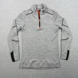 Helly Hansen Sweater Mens Medium‎ Gray Athletic Workwear Wool Blend 1/4 Zip